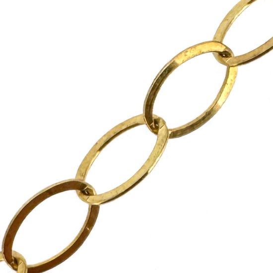 Wholesale Gold Over 925 Sterling Silver 6x8mm Big Round Flat Oval Cable Chain - Unfinished Bulk Chains - (sold per foot)