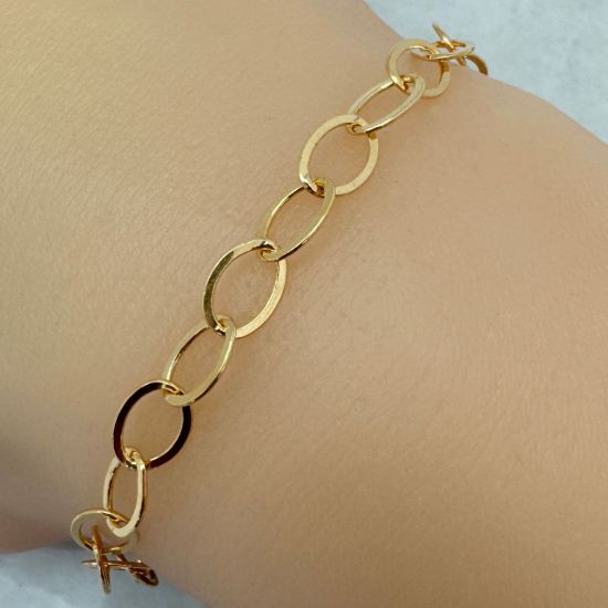 Wholesale 1/20 14k Gold Filled Flat Oval Cable Chain 5.5x7.6mm - Bulk Unfinished Chains - (sold per foot)