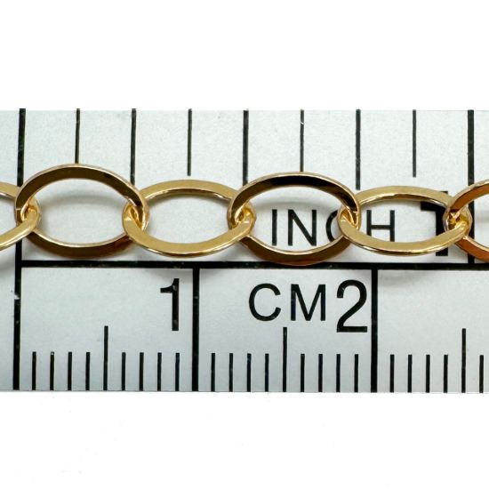 Wholesale 1/20 14k Gold Filled Flat Oval Cable Chain 5.5x7.6mm - Bulk Unfinished Chains - (sold per foot)