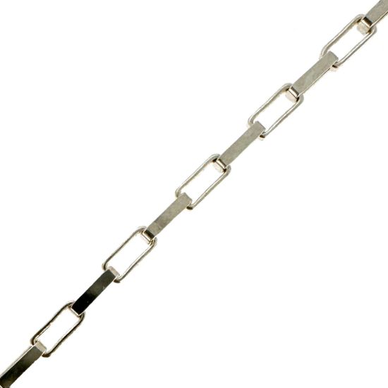 Wholesale chains, 925 Sterling Silver Small Rectangle Box Chain 1.5x1.2mm, Bulk Chain by the foot