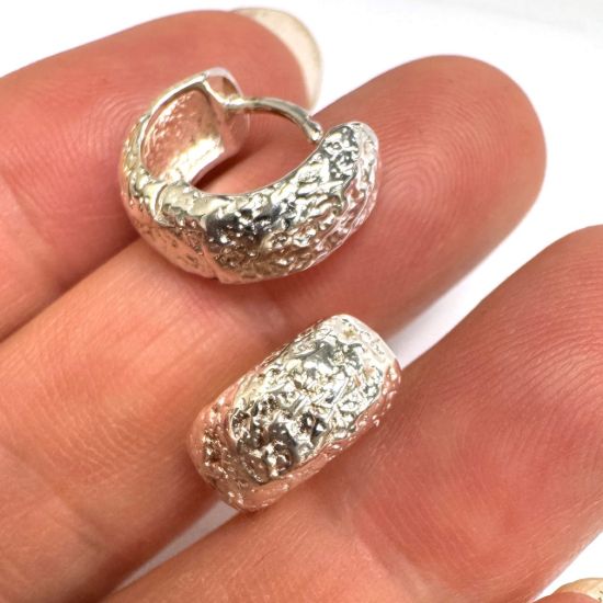 Wholesale Sample-order item-Sterling Silver or Gold Over Silver Textured Hoops