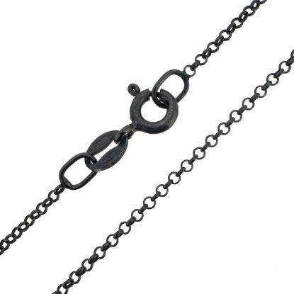 Wholesale Dark Oxidized Sterling Silver Finished Jewelry Chain - 1.3 mm Rolo Chain