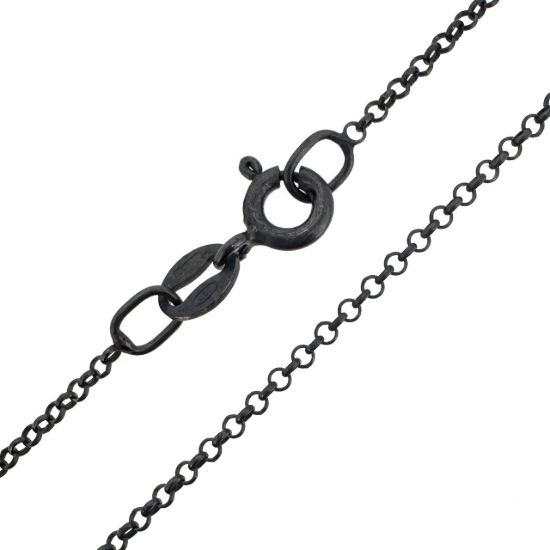 Wholesale Dark Oxidized Sterling Silver Finished Jewelry Chain - 1.3 mm Rolo Chain