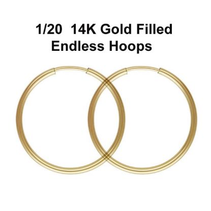 Wholesale 14K Gold Filled Endless Hoop Earrings 