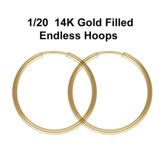 Wholesale 14K Gold Filled Endless Hoop Earrings 