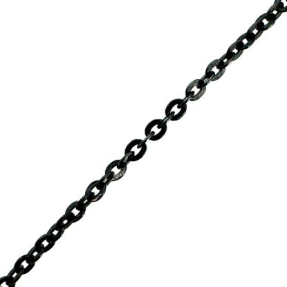 Wholesale Oxidized Sterling Silver Bulk Chain - 1.3x1.5mm Solid Flat Cable Chain (sold per foot)