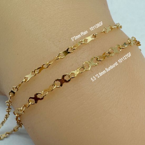 wholesale gold filled sunburst infinity permanent jewelry making chains