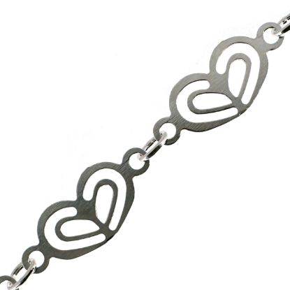 wholesale sterling silver double heart chain for jewelry making