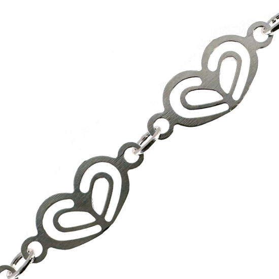 wholesale sterling silver double heart chain for jewelry making