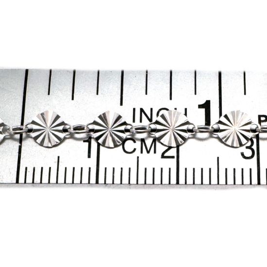 wholesale sterling silver sunburst disc chain for permanent jewelry making