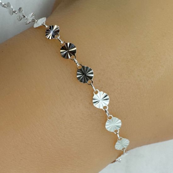 wholesale sterling silver sunburst disc chain for permanent jewelry making