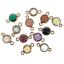 Wholesale 1/20 14k Gold Filled High End 100% Genuine Natural Gemstone Birthstone Bezel Connector-4mm