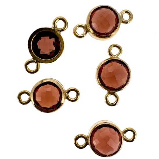 Wholesale 1/20 14k Gold Filled High End 100% Genuine Natural Gemstone Birthstone Bezel Connector-4mm