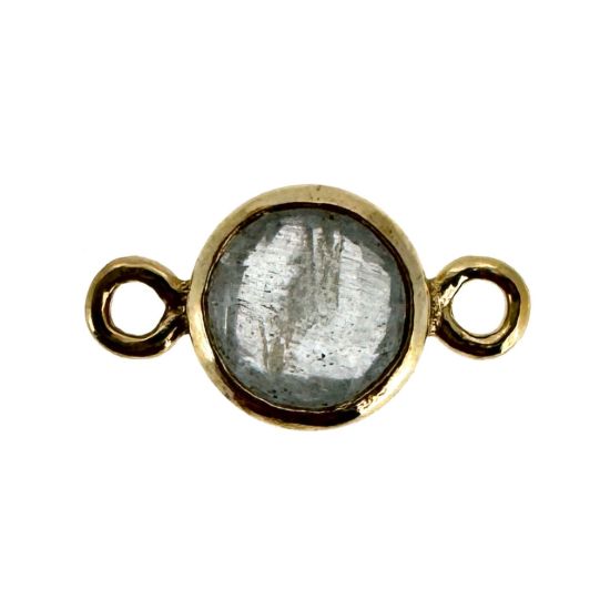 Wholesale 1/20 14k Gold Filled High End 100% Genuine Natural Gemstone Birthstone Bezel Connector-4mm