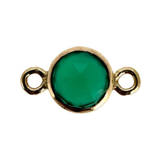 Wholesale 1/20 14k Gold Filled High End 100% Genuine Natural Gemstone Birthstone Bezel Connector-4mm