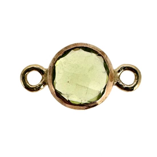 Wholesale 1/20 14k Gold Filled High End 100% Genuine Natural Gemstone Birthstone Bezel Connector-4mm