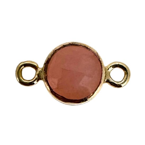 Wholesale 1/20 14k Gold Filled High End 100% Genuine Natural Gemstone Birthstone Bezel Connector-4mm