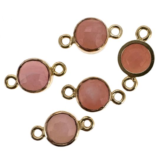 Wholesale 1/20 14k Gold Filled High End 100% Genuine Natural Gemstone Birthstone Bezel Connector-4mm