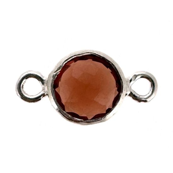Wholesale 925 Sterling Silver High End 100% Genuine Natural Gemstone - Birthstone Bezel Connector - 4mm
