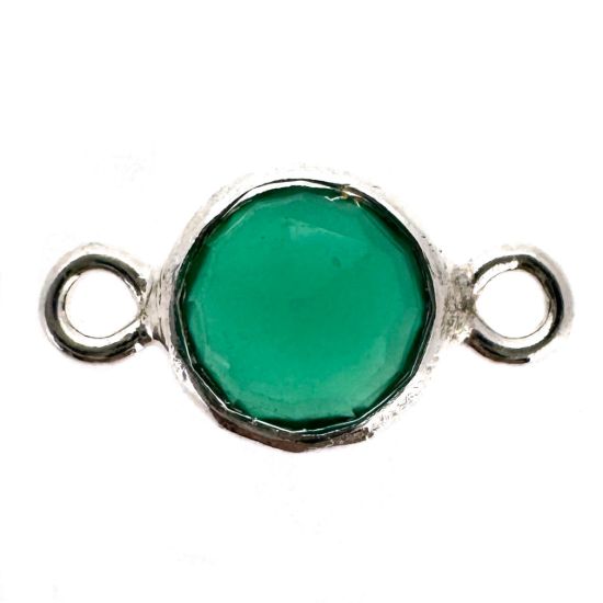 Wholesale 925 Sterling Silver High End 100% Genuine Natural Gemstone - Birthstone Bezel Connector - 4mm