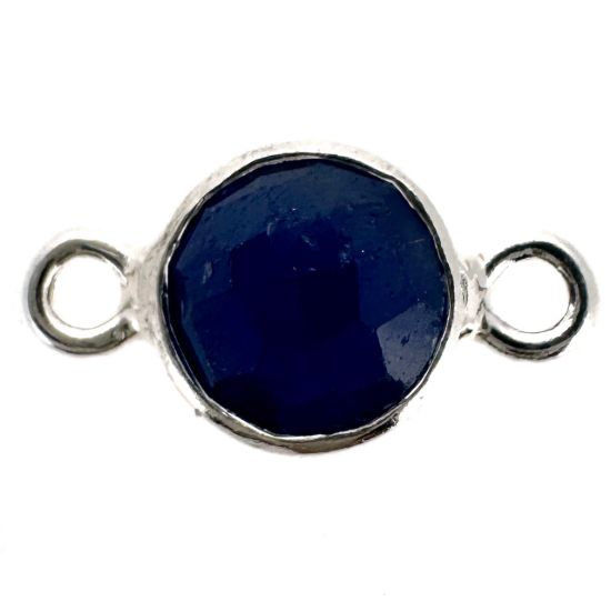 Wholesale 925 Sterling Silver High End 100% Genuine Natural Gemstone - Birthstone Bezel Connector - 4mm