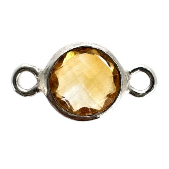 Wholesale 925 Sterling Silver High End 100% Genuine Natural Gemstone - Birthstone Bezel Connector - 4mm