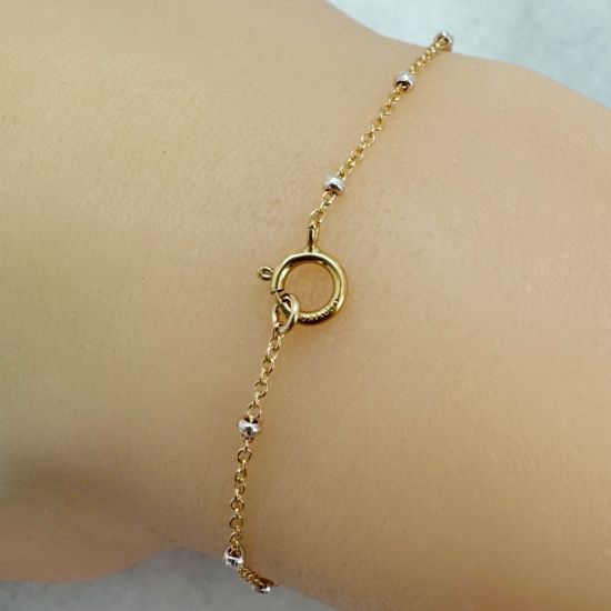 Wholesale 1/20 14K Gold Filled and Sterling Silver Two-Toned Finished Chain - 1.8mm Ball Satellite Cable Chain