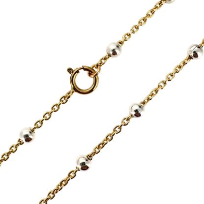 Wholesale 1/20 14K Gold Filled and Sterling Silver Two-Toned Finished Chain - 3mm Ball Satellite Cable Chain