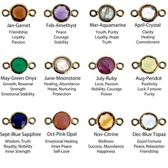 Wholesale 1/20 14k Gold Filled High End 100% Genuine Natural Gemstone Birthstone Bezel Connector-4mm