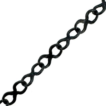 Wholesale Oxidizied 925 Sterling Silver Bulk Chain - 5.3x2.8mm Sunburst Infinity Chain (sold per foot)