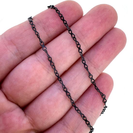 Wholesale Oxidized 925 Sterling Silver Bulk Chain - 4.5x2mm Plain Infinity Chain (sold per foot)