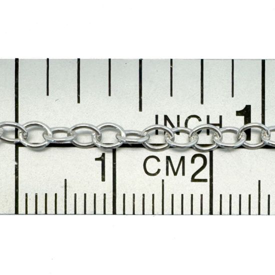 Wholesale 925 Sterling Silver Bulk Chain - 2.5x3.5mm Round Cable Chain (sold per foot)