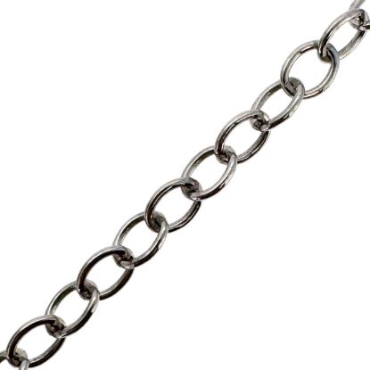 Wholesale Rhodium Plated Sterling Silver Bulk Chain - 2.5x3.5mm Oval Cable Chain (sold per foot)