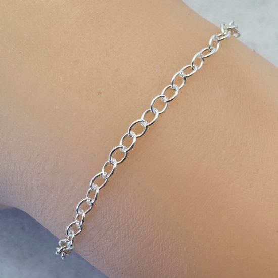 Wholesale 925 Sterling Silver Bulk Chain - 2.5x3.5mm Round Cable Chain (sold per foot)