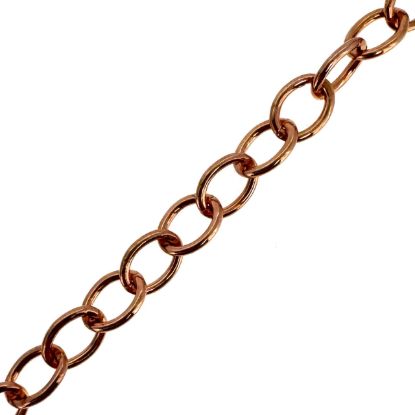 Wholesale Rose Gold Plated Sterling Silver Bulk Chain - 2.5x3.5mm Oval Cable Chain (sold per foot)