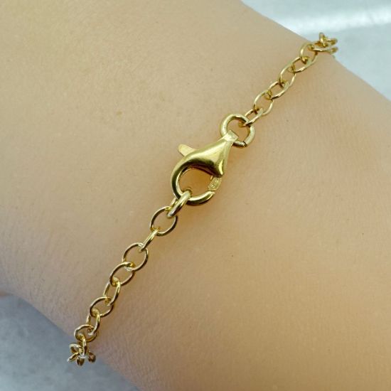 Wholesale Gold Over Sterling Silver Finished Chain - 4x3mm Cable Chain