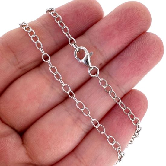 Wholesale Rhodium plated Sterling Silver Finished Chain - 4mm Strong Cable Chain