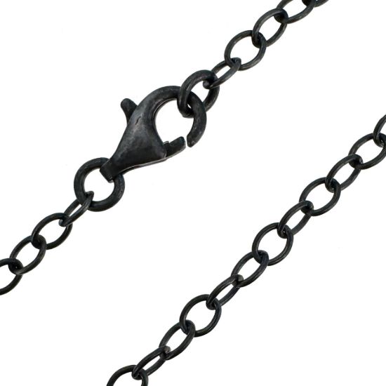 Wholesale Oxidized 925 Sterling Silver Finished Strong Cable Chain - 4x3mm Cable Chain