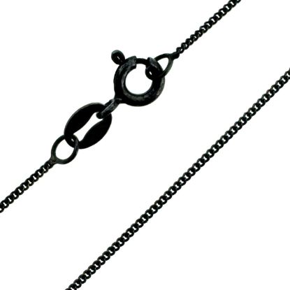 Wholesale Oxidized Sterling Silver Finished Chain - Tiny Curb Chain