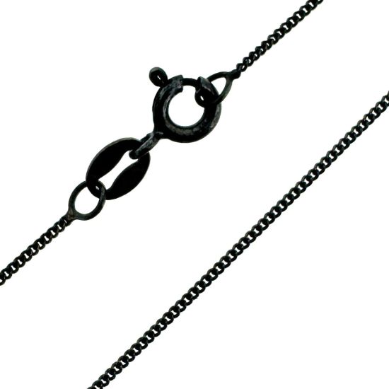 Wholesale Oxidized Sterling Silver Finished Chain - Tiny Curb Chain