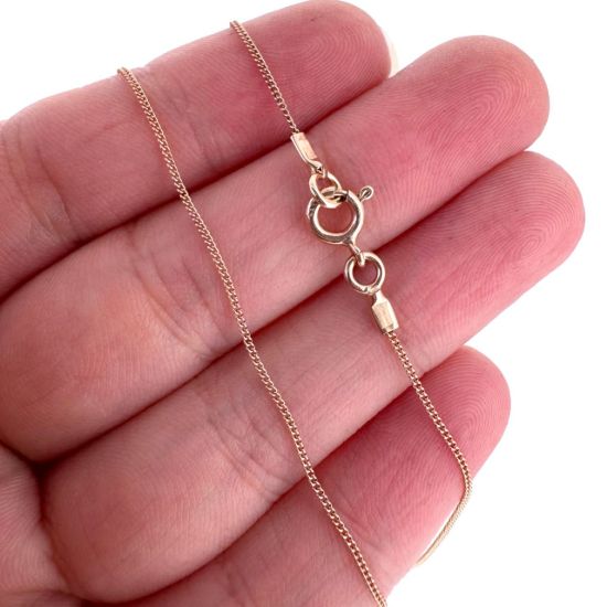 Wholesale Rose Gold Plated Sterling Silver Finished Chain - Tiny Curb Chain - Handmade with Tube Ends