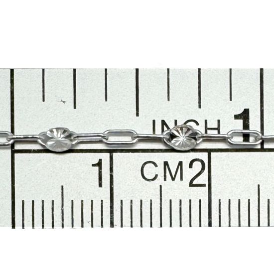 Wholesale 925 Sterling Silver Long Box -1+3 PaperClip Enamel Chain (Crystal Clear Color)-4mm by 1.6mm (Sold per foot)