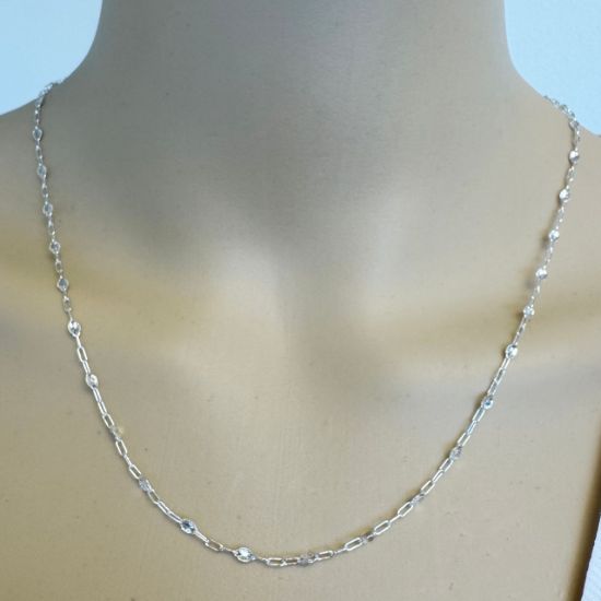 Wholesale 925 Sterling Silver Long Box -1+3 PaperClip Enamel Chain (Crystal Clear Color)-4mm by 1.6mm (Sold per foot)