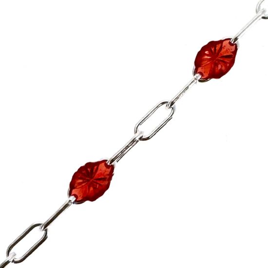 Wholesale 925 Sterling Silver Long Box -1+3 PaperClip Birthstone Enamel Chain Kits -  Set of 12 Months / Colors