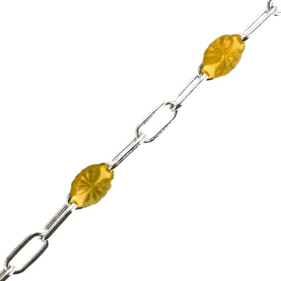 Wholesale 925 Sterling Silver Long Box -1+3 PaperClip Birthstone Enamel Chain Kits -  Set of 12 Months / Colors