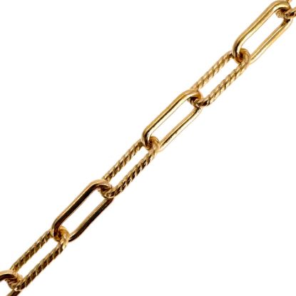 Wholesale 1/20 14K Gold Filled Bulk Chain - 5.5x2.5mm 1+1 Textured Rectangle Box Paperclip Chain (sold per foot) 