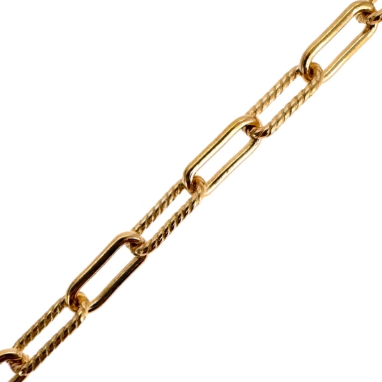 Wholesale 1/20 14K Gold Filled Bulk Chain - 5.5x2.5mm 1+1 Textured Rectangle Box Paperclip Chain (sold per foot) 