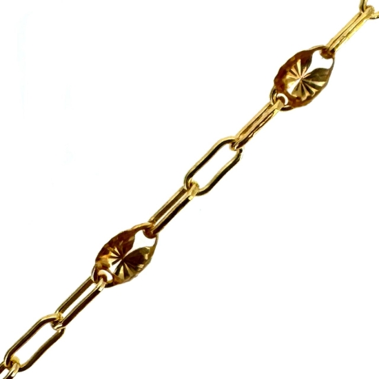 Wholesale 1/20 14K Gold Filled Long Box - 1+3 PaperClip Enamel Chain (Crystal Clear Color-for April) - 3.6mm by 1.6mm (Sold per foot)