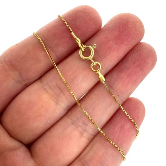 Wholesale Gold over Sterling Silver Finished Chain - 0.8mm Tiny Box Chain  