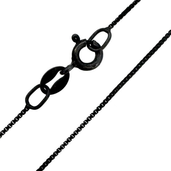 Wholesale Oxidized 925 Sterling Silver Finished Chain - 0.8mm Tiny Box Chain 